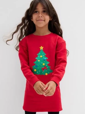 Sukienka dresowa ze świątecznym motywem bonprix