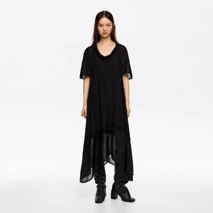 Sukienka dwa materiały litera A czarna efekt sprania BIMBA Y LOLA