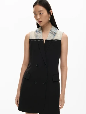 Przekładana sukienka dwumateriałowa Desigual