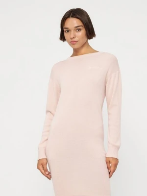 Sukienka dzianinowa Armani Exchange beżowy melanż