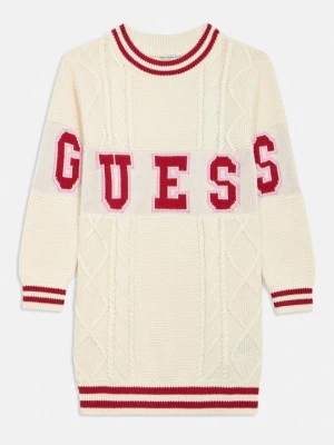 Sukienka dzianinowa Guess mleczny