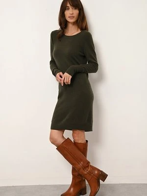 Sukienka dzianinowa Just Cashmere khaki
