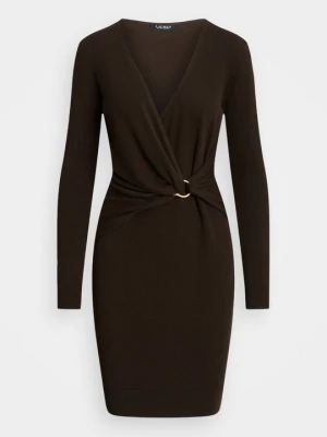 Sukienka dzianinowa Lauren Ralph Lauren brązowy