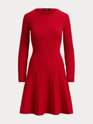 Sukienka dzianinowa Lauren Ralph Lauren czerwony