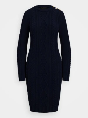 Sukienka dzianinowa Lauren Ralph Lauren granatowy