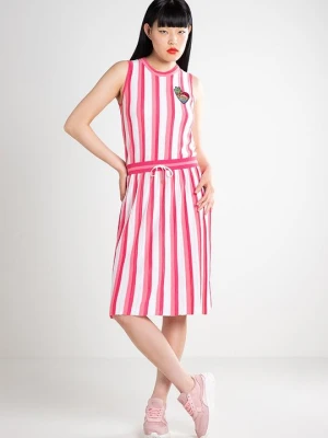 Sukienka dzianinowa LOVE MOSCHINO jagodowy