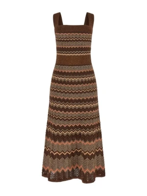 Sukienka dzianinowa MARCIANO BY GUESS brązowy
