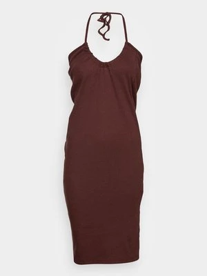 Sukienka dzianinowa Missguided brązowy