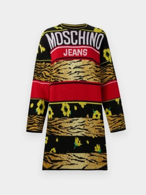 Sukienka dzianinowa MOSCHINO czarny