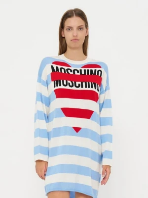 Sukienka dzianinowa MOSCHINO niebieski