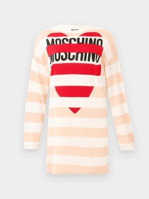 Sukienka dzianinowa MOSCHINO różowy