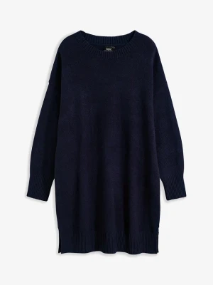Sukienka dzianinowa oversize BonPrix niebieski