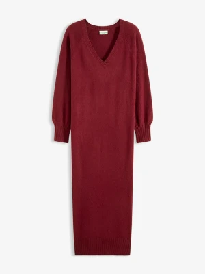 Sukienka dzianinowa oversize midi BonPrix czerwony