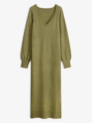 Sukienka dzianinowa oversize midi BonPrix zielony