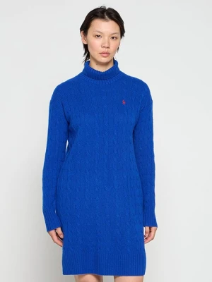 Sukienka dzianinowa Polo Ralph Lauren błękit królewski