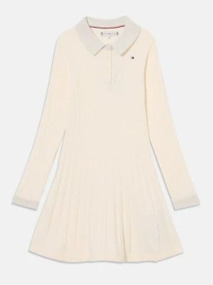 Sukienka dzianinowa Tommy Hilfiger mleczny