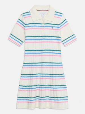 Sukienka dzianinowa Tommy Hilfiger mleczny