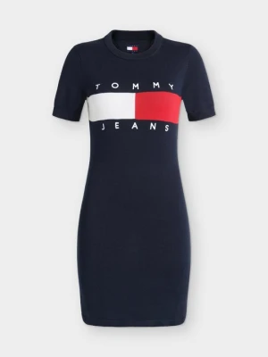 Sukienka dzianinowa Tommy Jeans granatowy