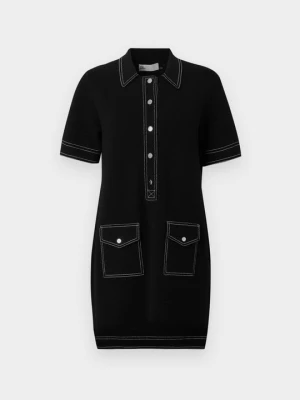 Sukienka dzianinowa Tory Burch czarny