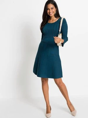 Sukienka dzianinowa z ażurowym wzorem bonprix