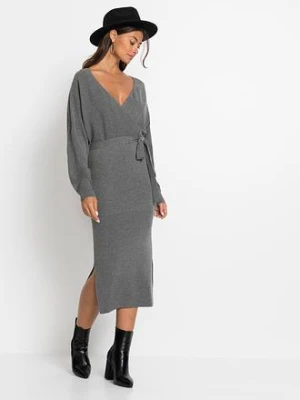 Sukienka dzianinowa z lejącej mieszanki wiskozy bonprix