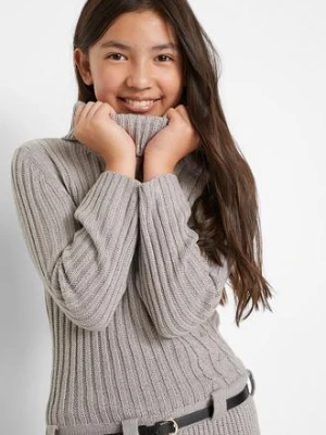 Sukienka dzianinowa z paskiem (2 części) bonprix