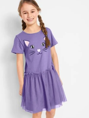 Sukienka dziewczęca+sukienka dla lalki (2 części) z czystej bawełny organicznej bonprix