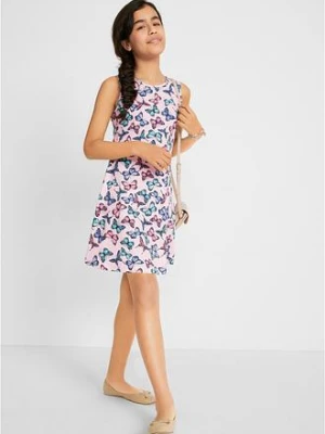 Sukienka dziewczęca z nadrukiem w motyle bonprix