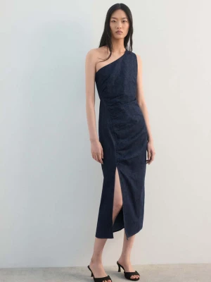 Sukienka dÅ¼insowa asymetryczna niebieski - Kobieta - - MANGO