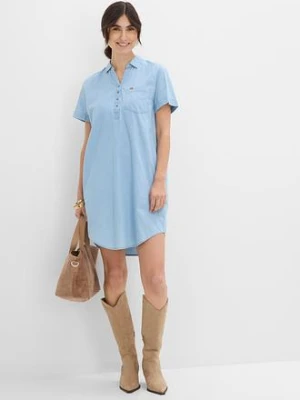 Sukienka dżinsowa, krótki rękaw bonprix