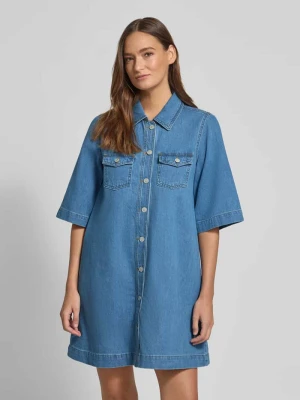 Sukienka dżinsowa z kieszeniami na piersi model 'Mira' MbyM