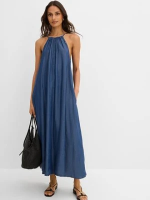 Sukienka dżinsowa z lejącego tencelul bonprix