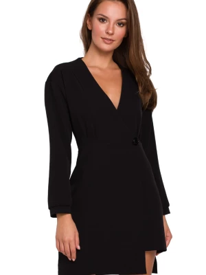 Sukienka elegancka kopertowa asymetryczna mini czarna Sukienki.shop