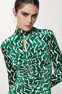 Sukienka Essential z nadrukiem Geometric Green PATRIZIA PEPE