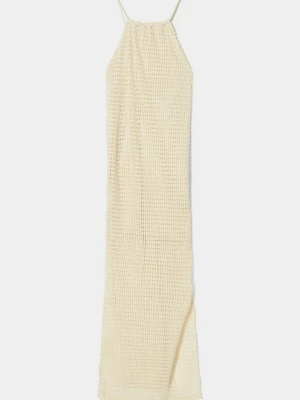 Sukienka etui Bershka beżowy