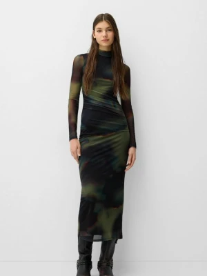 Sukienka etui Bershka zieleń butelkowa