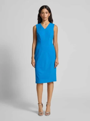 Sukienka etui o długości do kolan z dekoltem w serek model ‘Scuba’ Calvin Klein Womenswear