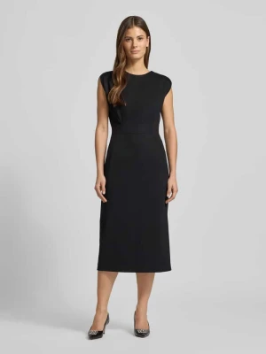 Sukienka etui o długości do kolan z mieszanki wiskozy model ‘DETIRA’ Boss