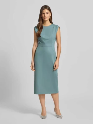 Sukienka etui o długości do kolan z mieszanki wiskozy model ‘DETIRA’ Boss