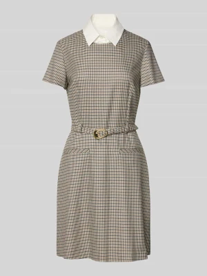 Sukienka etui o długości do kolan ze wzorem na całej powierzchni model ‘KETALI’ HUGO