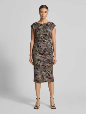 Sukienka etui o kroju regular fit z kwiatowym nadrukiem na całej powierzchni Marc Cain