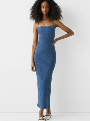 Sukienka jeansowa Bershka jasnoniebieski denim