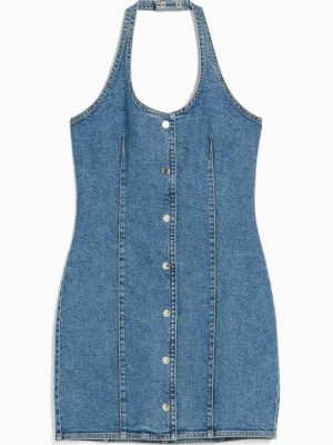 Sukienka jeansowa Bershka jasnoniebieski denim
