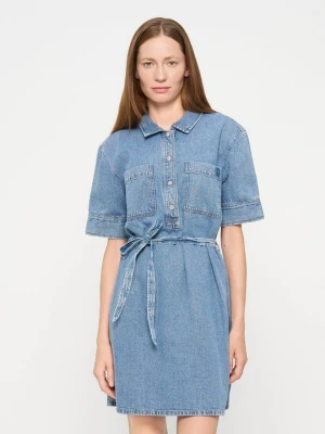 Sukienka jeansowa DKNY pomarańczowy