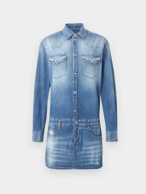 Sukienka jeansowa Dsquared2 niebieski denim