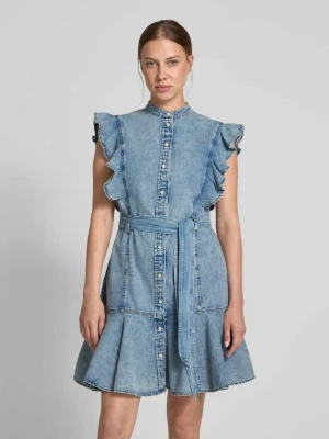 Sukienka jeansowa mini z falbanami Lauren Ralph Lauren