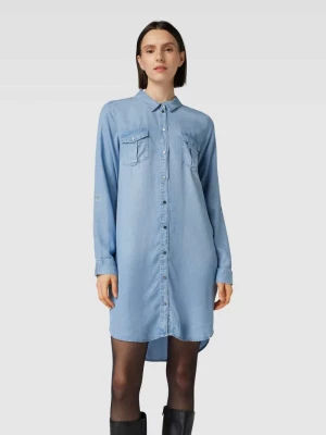 Sukienka jeansowa o długości do kolan z kieszeniami na piersi model ‘SILLA’ Vero Moda