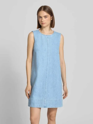 Sukienka jeansowa o kroju relaxed fit z czystej bawełny model 'FLORA' Pieces Jasnoniebieski