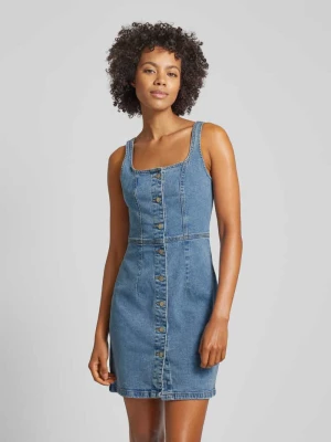 Sukienka jeansowa o kroju slim fit z listwą guzikową model ‘FENJA’ Noisy May