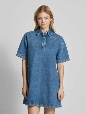 Sukienka jeansowa o linii A z czystej bawełny model ‘KENYA’ Pieces Niebieski